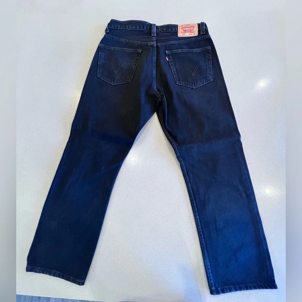 Levi's 505 Men's Black Straight Jeans Zip Fly W34 L30